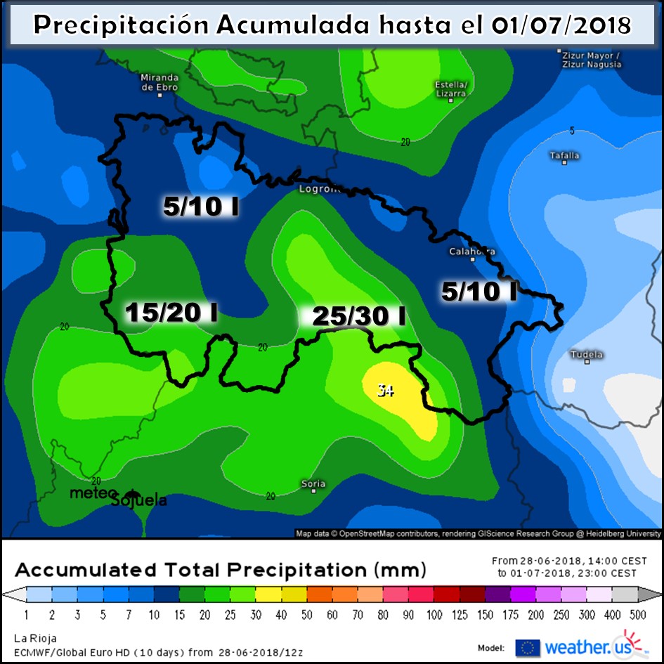 Modelo meteorologico de precipitación acumulada