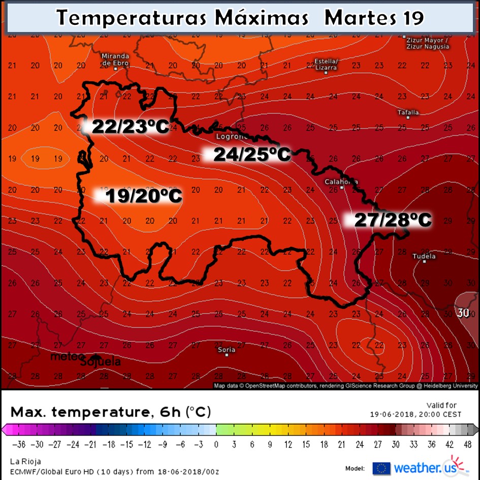 Modelo de precipitacion de AEMET.Meteosojuela