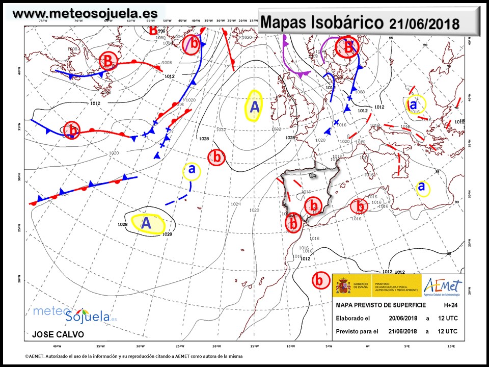 Mapa meteorologico isobárico de hoy en La Rioja. Meteosojuela
