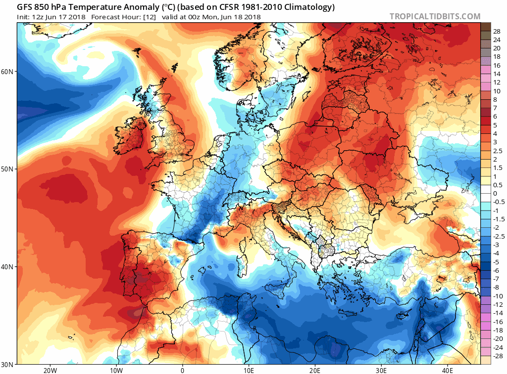Animación de anomalías de temperaturas