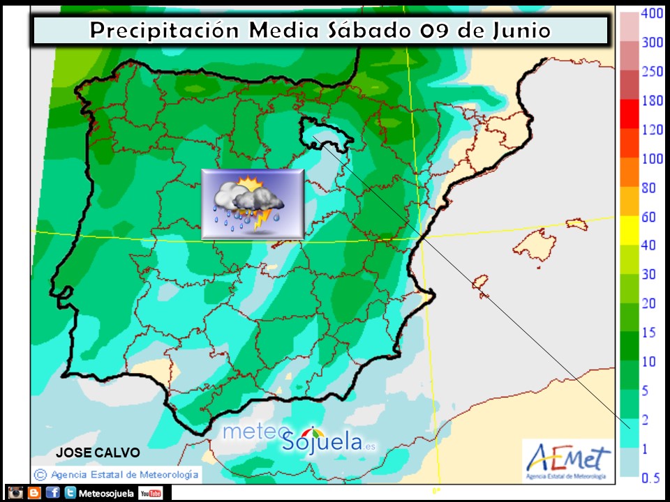 Modelo de precipitacion de AEMET.Meteosojuela