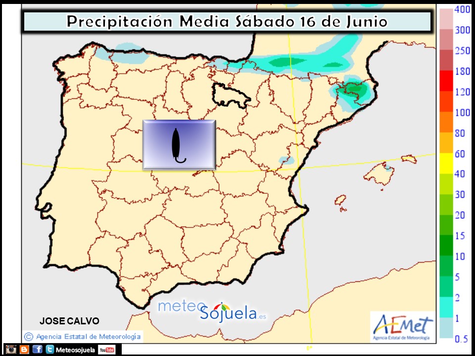 Mapa meteorologico significativo de hoy en La Rioja. Meteosojuela