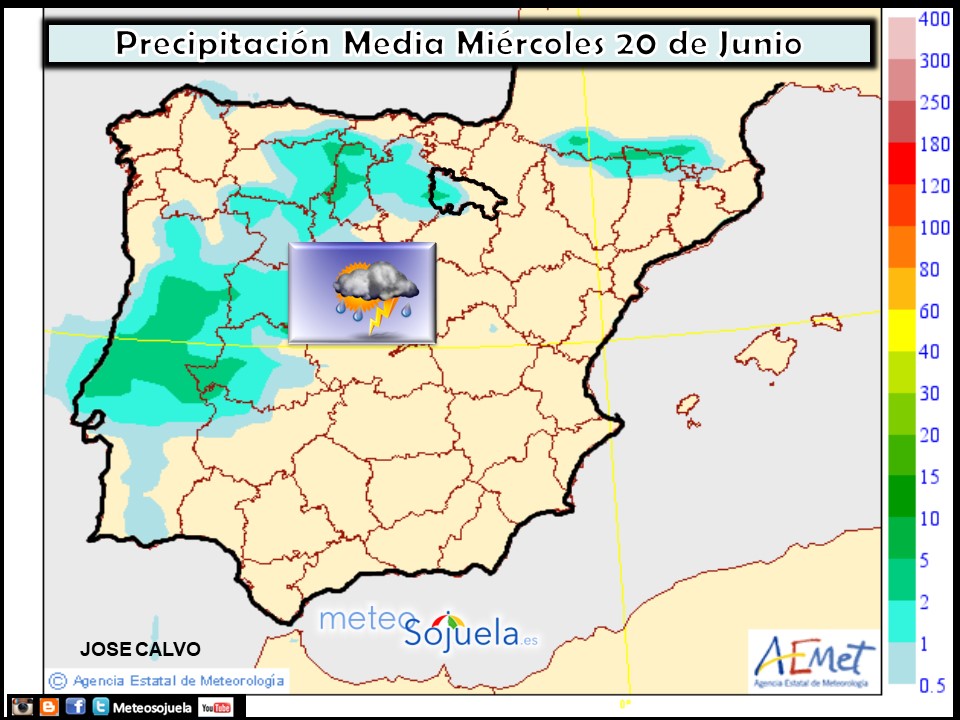 Modelo de precipitacion de AEMET.Meteosojuela