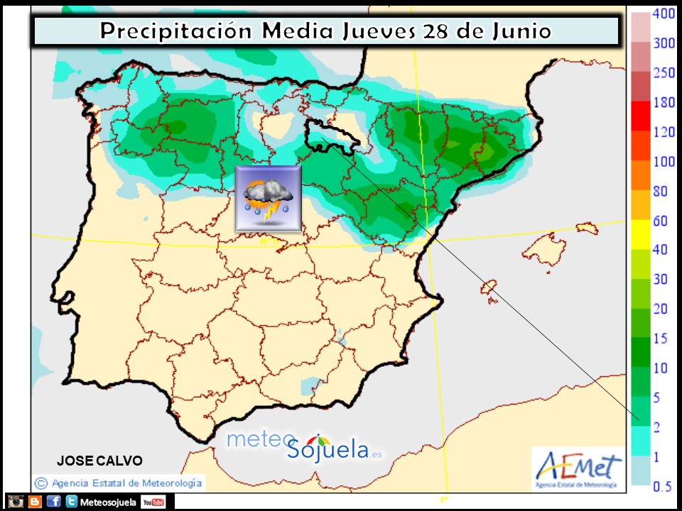 Modelo de precipitacion de AEMET.Meteosojuela