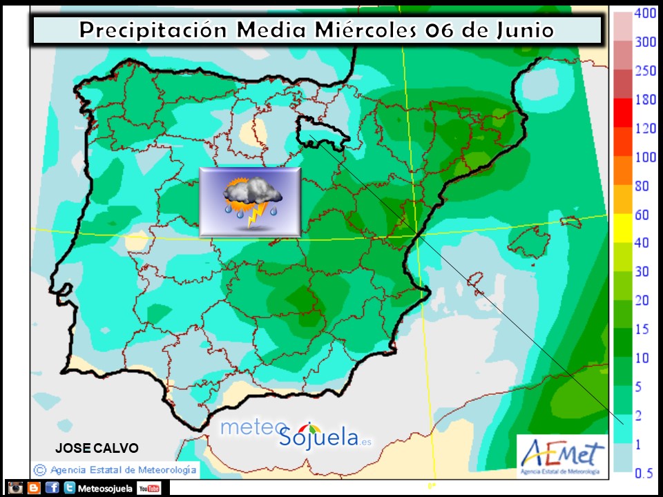 Modelo de precipitacion de AEMET.Meteosojuela