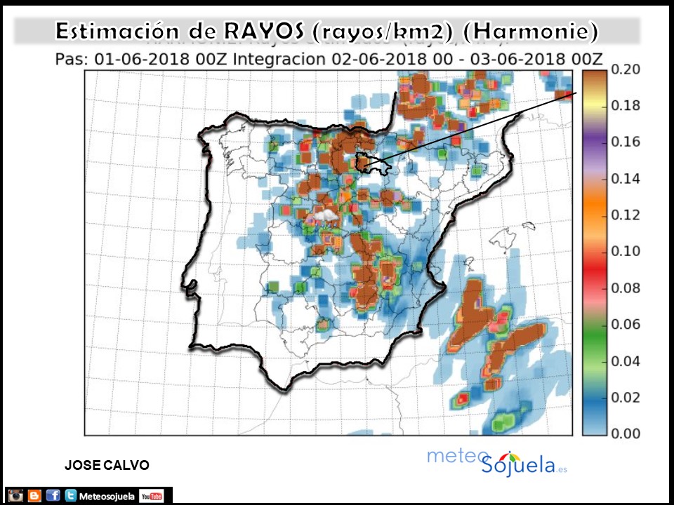 Estimación de rayos AEMET.Meteosojuela