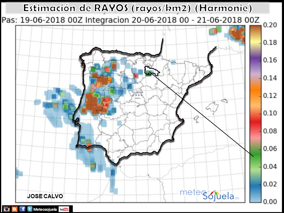 Estimación de rayos AEMET.Meteosojuela