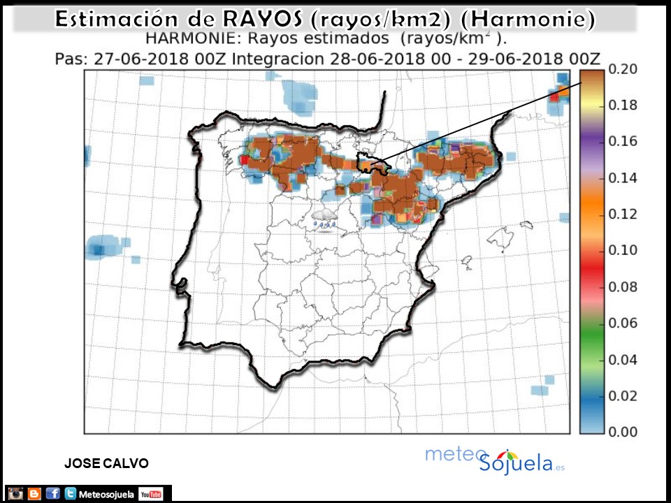 Estimación de rayos AEMET.Meteosojuela