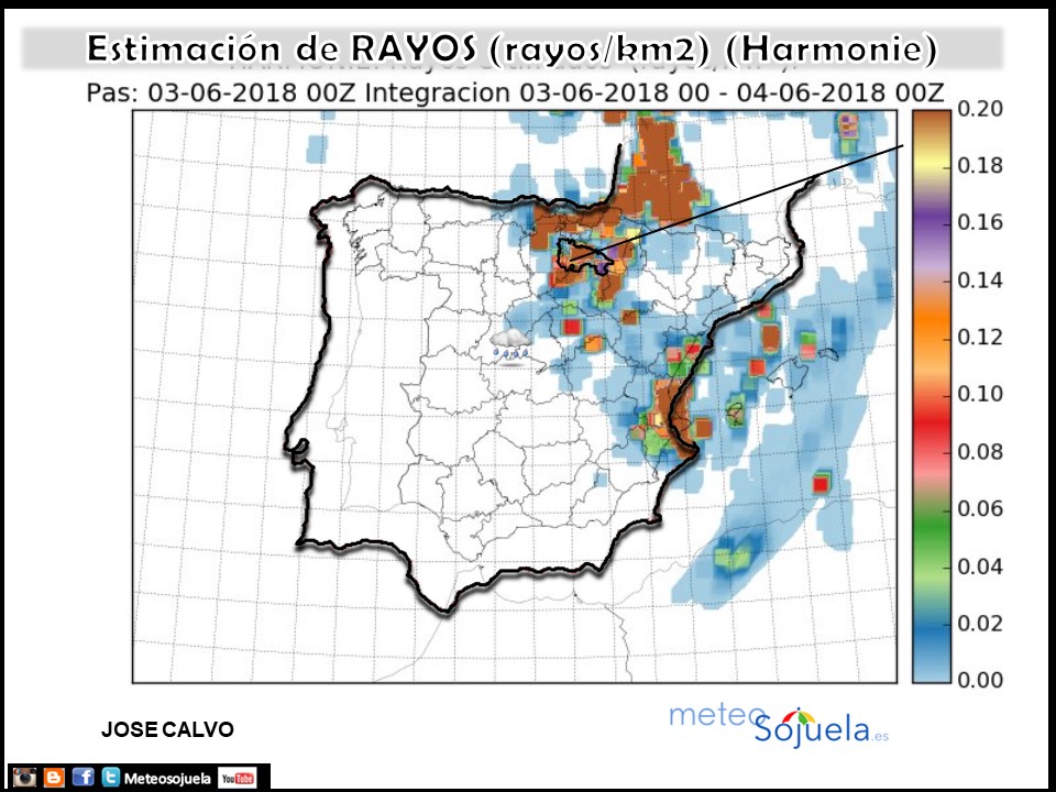 Estimación de rayos AEMET.Meteosojuela