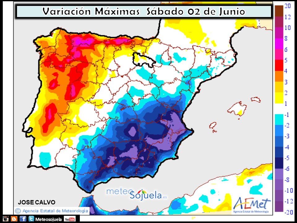 Modelo de temperaturas máximas de AEMET.Meteosojuela