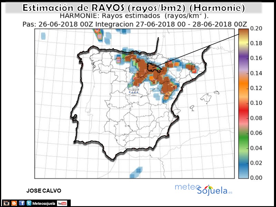 Estimación de rayos AEMET.Meteosojuela