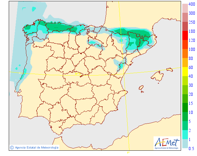 Modelo de precipitacion de AEMET.Meteosojuela
