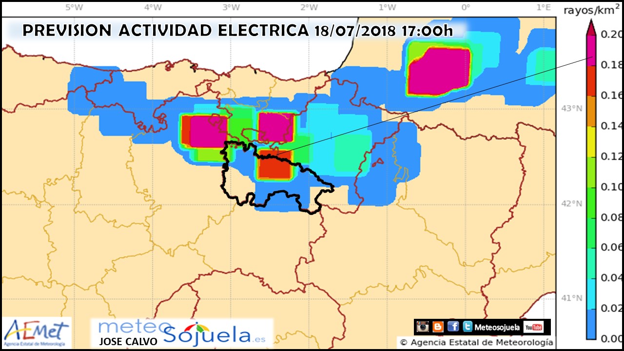 Modelo de precipitacion de AEMET.Meteosojuela