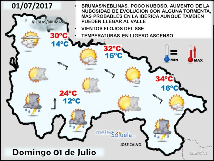 Mapa meteorologico significativo de hoy en La Rioja. Meteosojuela Mapa meteorologico significativo de hoy en La Rioja. Meteosojuela