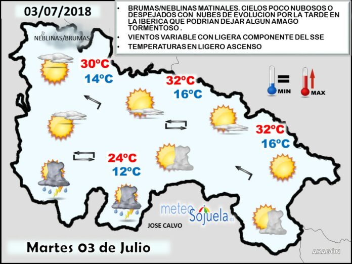Mapa meteorologico significativo de hoy en La Rioja. Meteosojuela Mapa meteorologico significativo de hoy en La Rioja. Meteosojuela