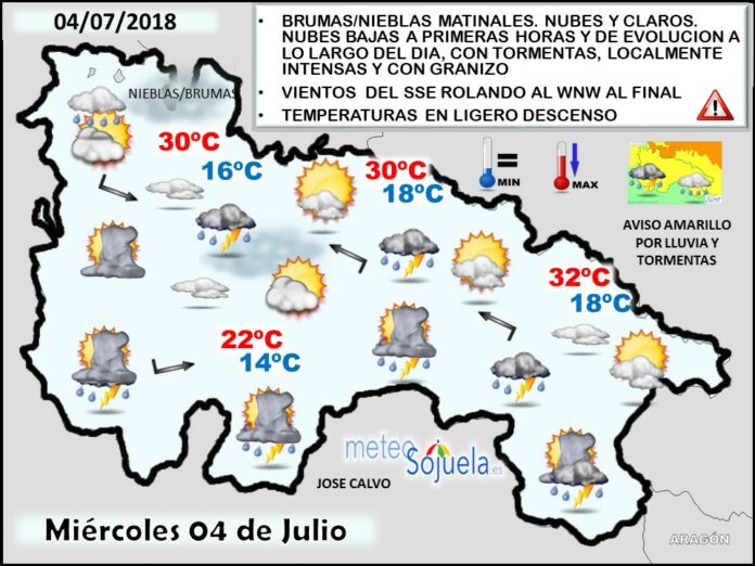 Mapa meteorologico significativo de hoy en La Rioja. Meteosojuela Mapa meteorologico significativo de hoy en La Rioja. Meteosojuela