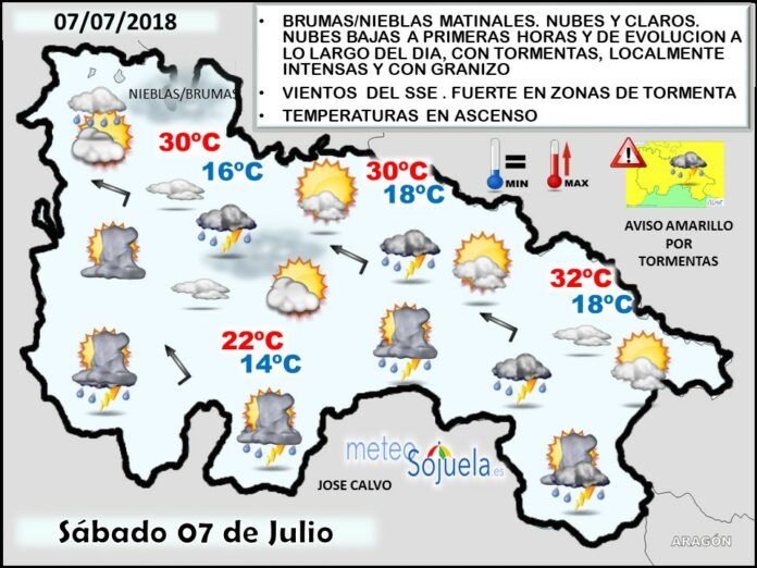 Mapa meteorologico significativo de hoy en La Rioja. Meteosojuela Mapa meteorologico significativo de hoy en La Rioja. Meteosojuela