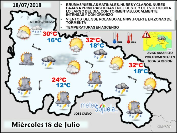 Mapa meteorologico significativo de hoy en La Rioja. Meteosojuela Mapa meteorologico significativo de hoy en La Rioja. Meteosojuela