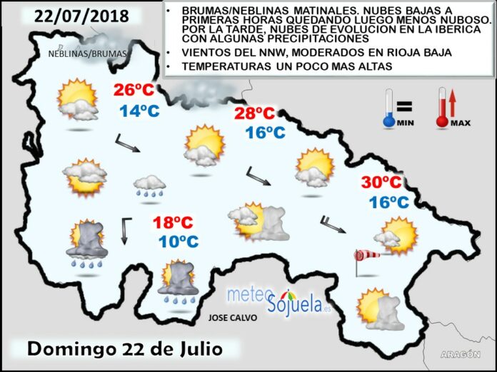 Mapa meteorologico significativo de hoy en La Rioja. Meteosojuela Mapa meteorologico significativo de hoy en La Rioja. Meteosojuela