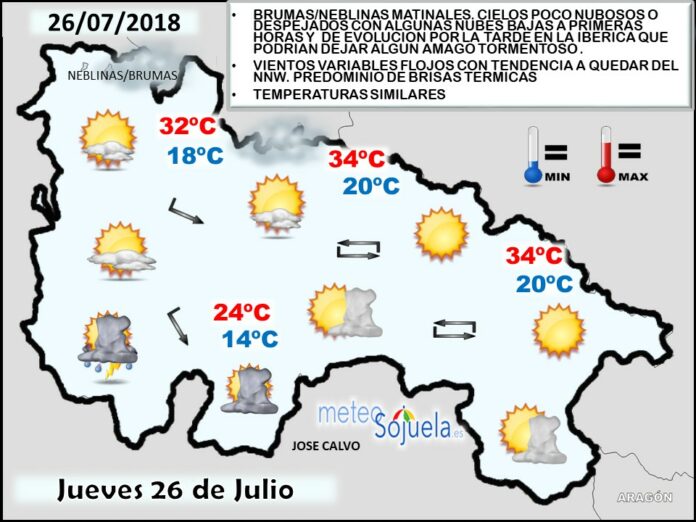 Mapa meteorologico significativo de hoy en La Rioja. Meteosojuela Mapa meteorologico significativo de hoy en La Rioja. Meteosojuela