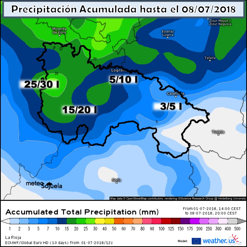 Modelo meteorologico de precipitación acumulada
