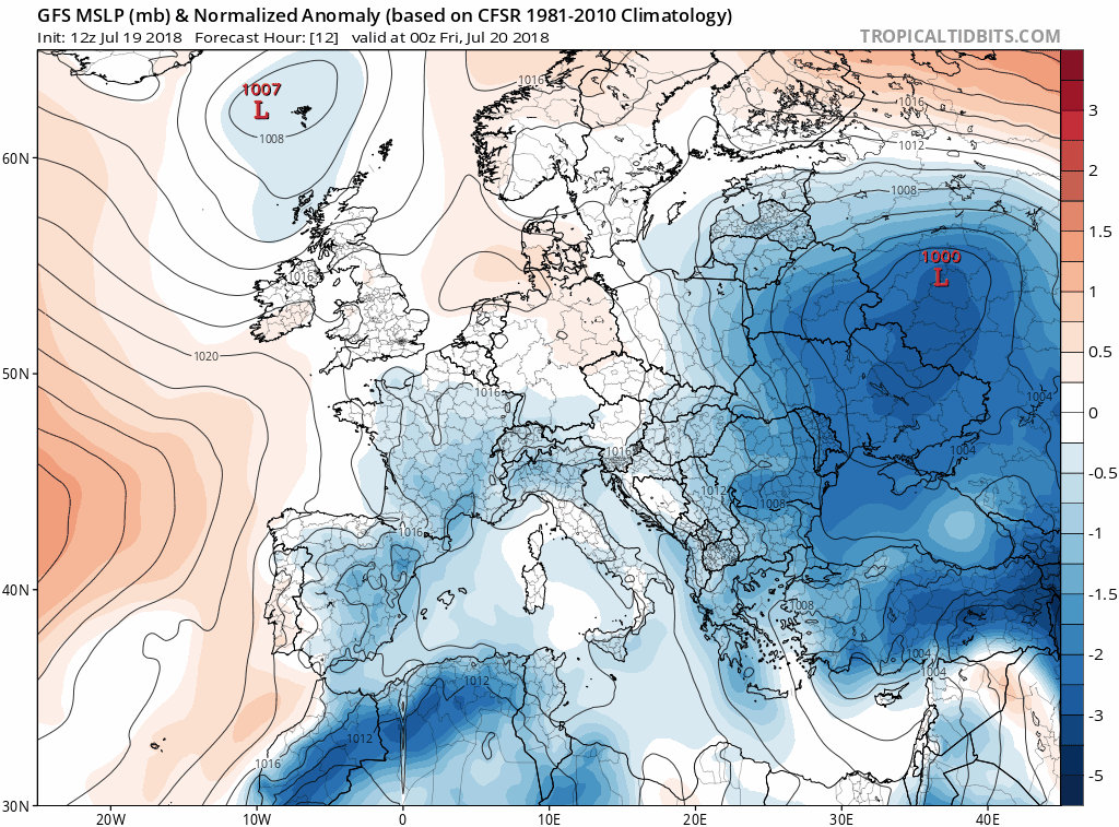 Animación anomalías presión y Geopotencial. Meteosojuela