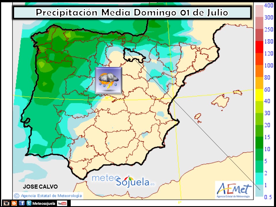 Modelo de precipitacion de AEMET.Meteosojuela