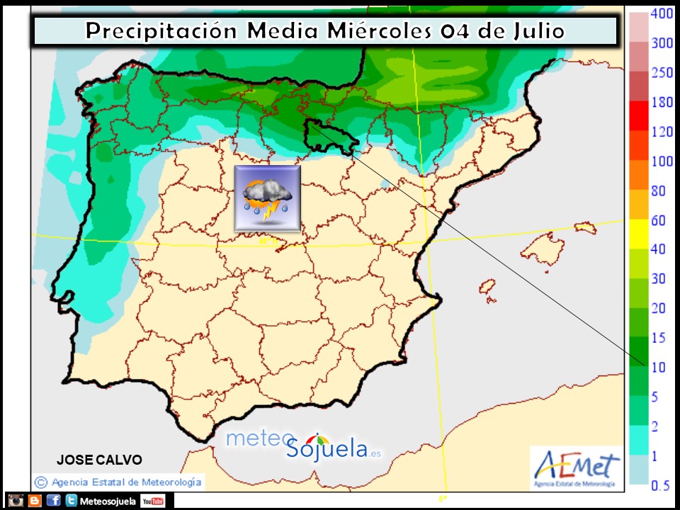 Modelo de precipitacion de AEMET.Meteosojuela