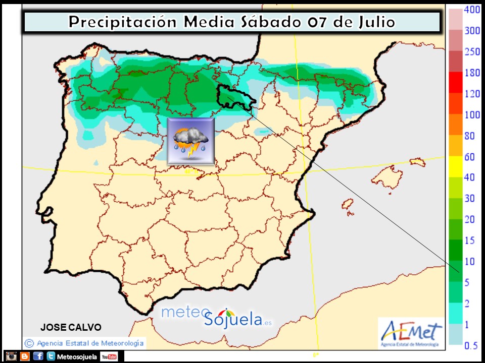 Modelo de precipitacion de AEMET.Meteosojuela