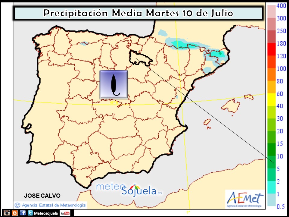 Modelo de precipitacion de AEMET.Meteosojuela