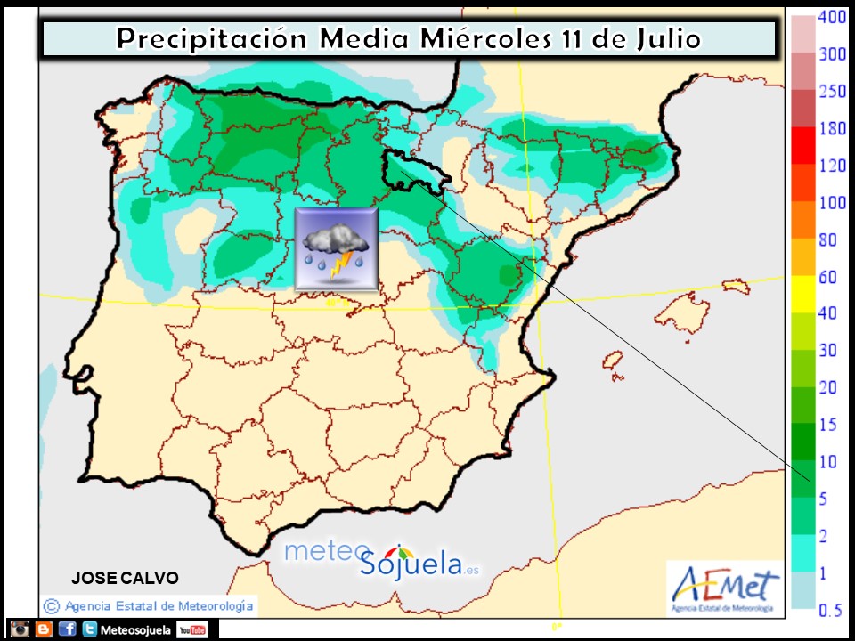 Modelo de precipitacion de AEMET.Meteosojuela