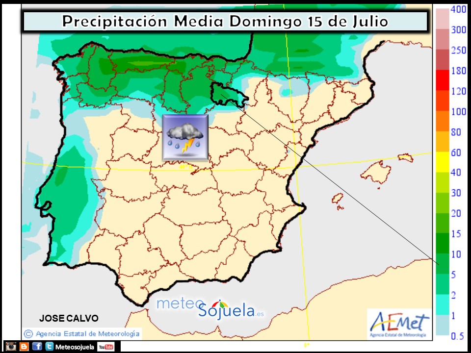 Modelo de precipitacion de AEMET.Meteosojuela