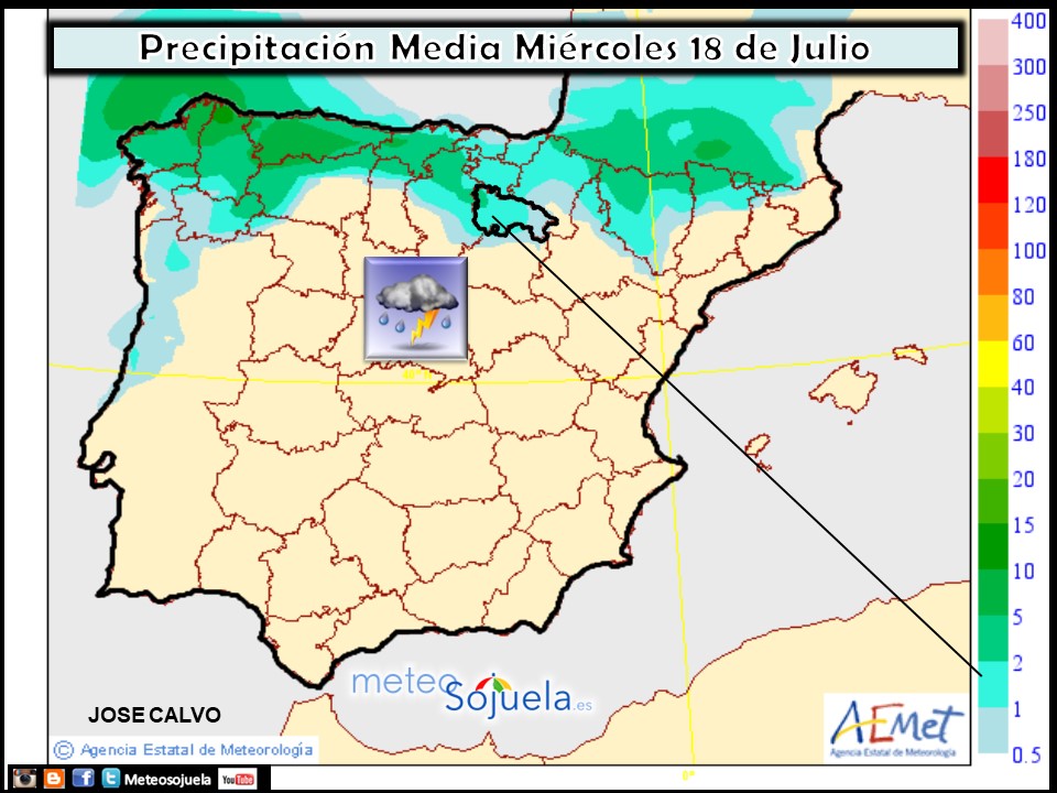 Modelo de precipitacion de AEMET.Meteosojuela