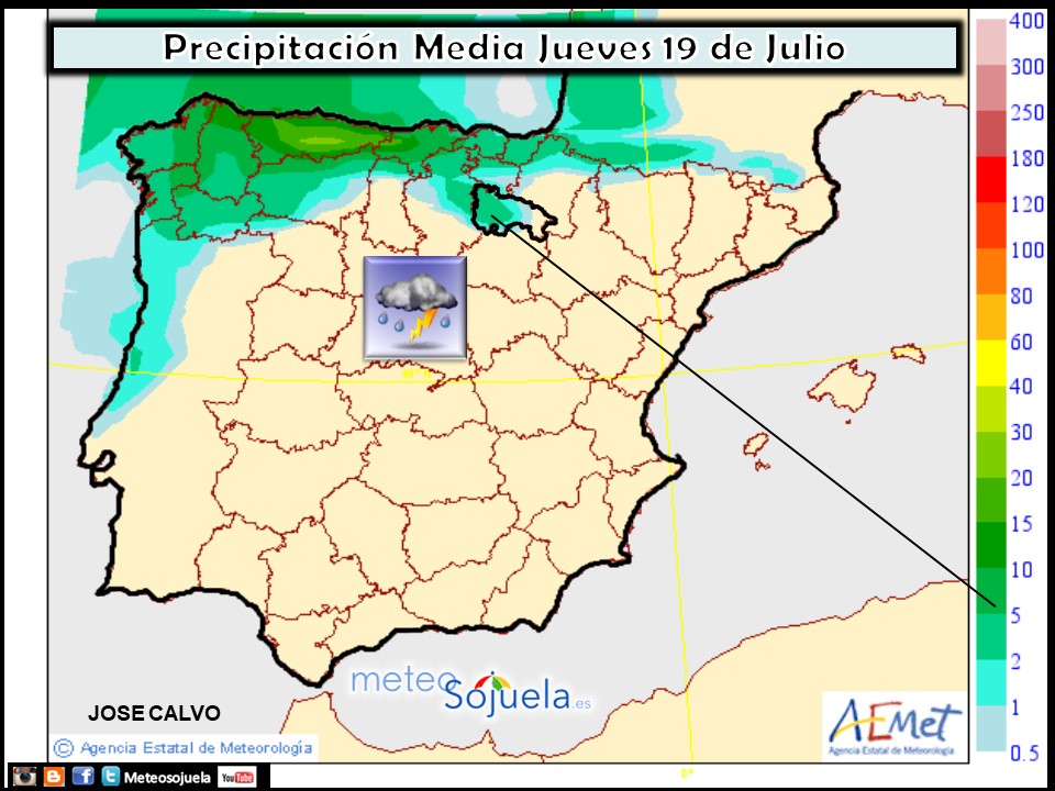 Modelo de precipitacion de AEMET.Meteosojuela