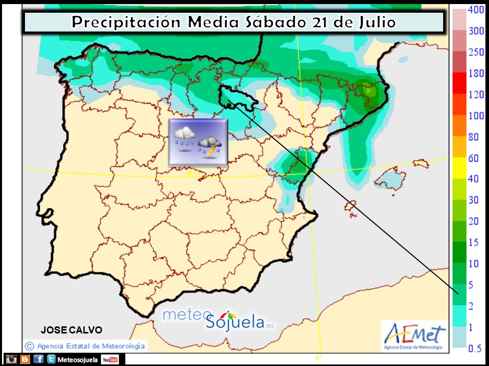 Modelo de precipitacion de AEMET.Meteosojuela