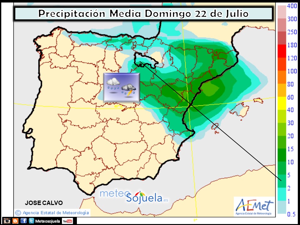 Modelo de precipitacion de AEMET.Meteosojuela