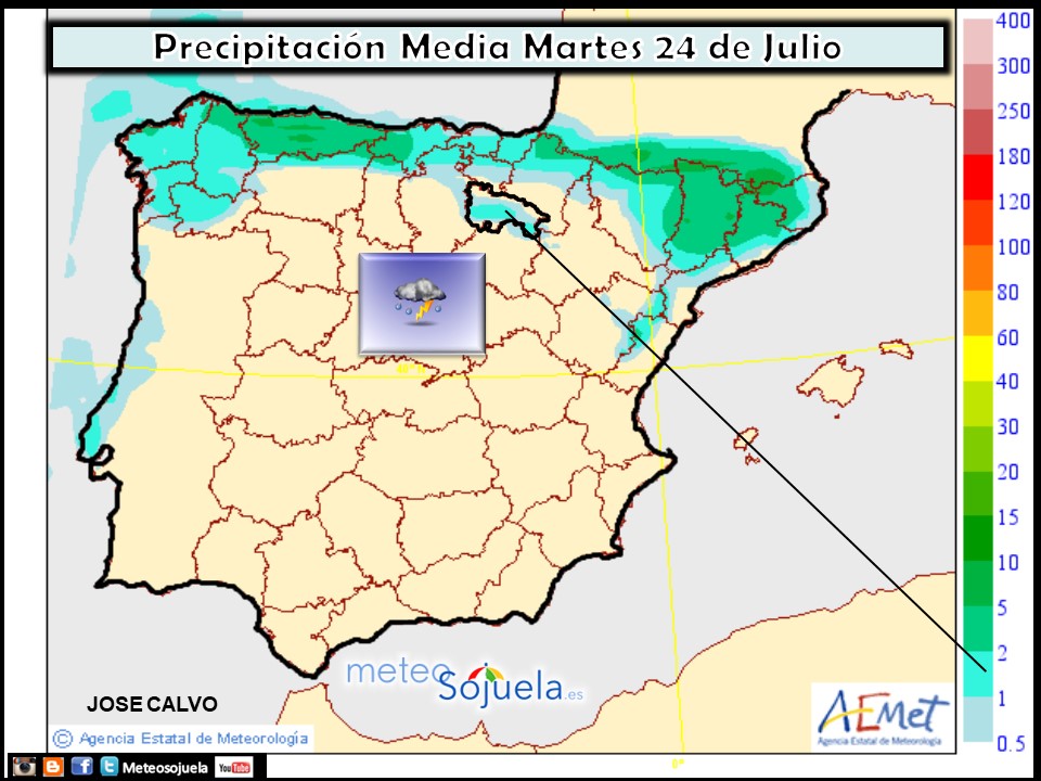 Modelo de precipitacion de AEMET.Meteosojuela