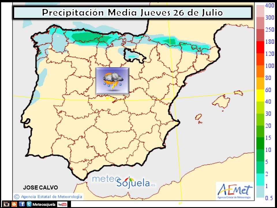 Modelo de precipitacion de AEMET.Meteosojuela
