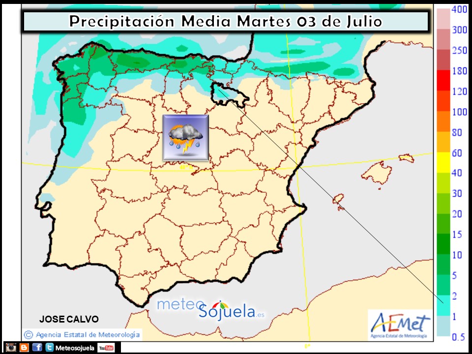 Modelo de precipitacion de AEMET.Meteosojuela