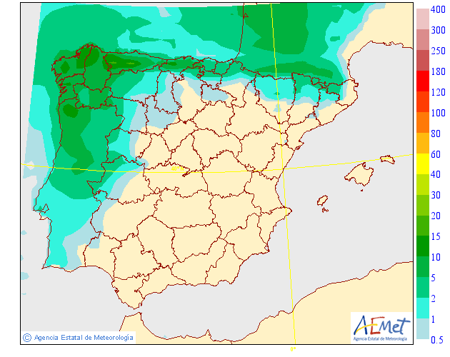 Modelo de precipitacion de AEMET.Meteosojuela
