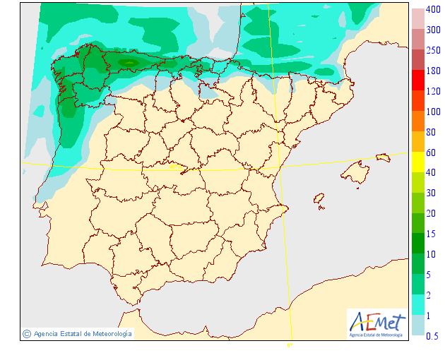 Modelo de precipitacion de AEMET.Meteosojuela
