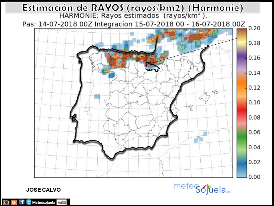 Estimación de rayos AEMET.Meteosojuela
