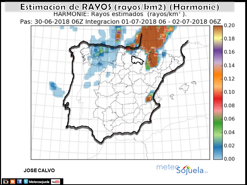 Estimación de rayos AEMET.Meteosojuela