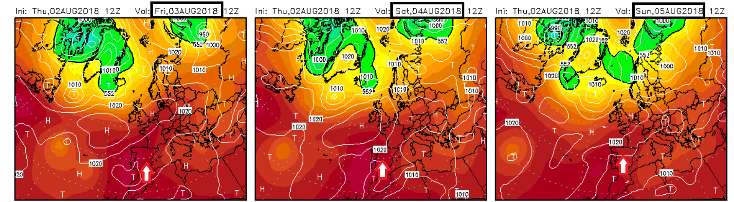 Anomalías de Geopotencial a 500hPa. Meteosojuela