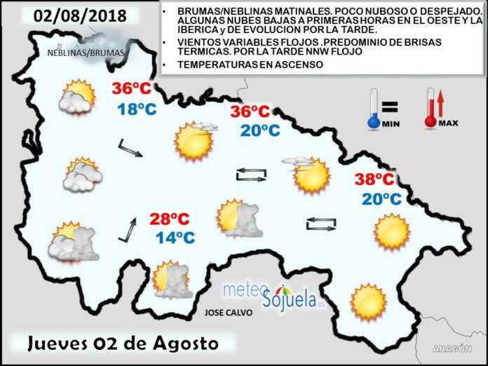 Mapa meteorologico significativo de hoy en La Rioja. Meteosojuela Mapa meteorologico significativo de hoy en La Rioja. Meteosojuela
