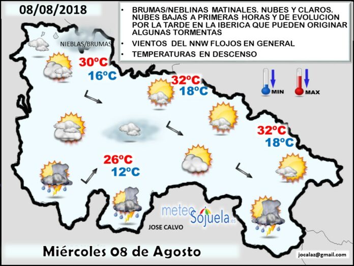 Mapa meteorologico significativo de hoy en La Rioja. Meteosojuela Mapa meteorologico significativo de hoy en La Rioja. Meteosojuela