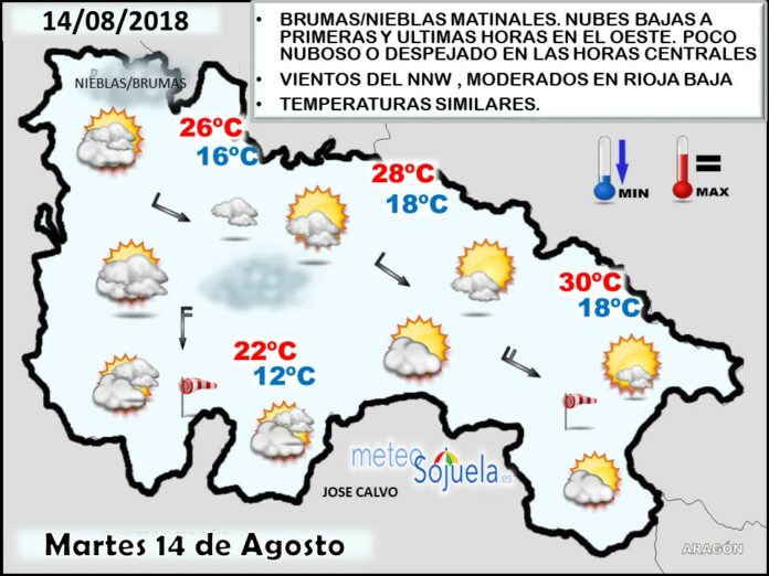 Mapa meteorologico significativo de hoy en La Rioja. Meteosojuela Mapa meteorologico significativo de hoy en La Rioja. Meteosojuela