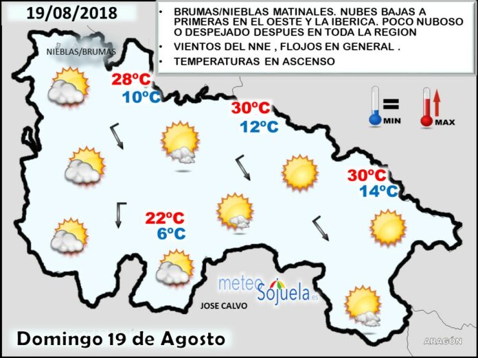 Mapa meteorologico significativo de hoy en La Rioja. Meteosojuela Mapa meteorologico significativo de hoy en La Rioja. Meteosojuela