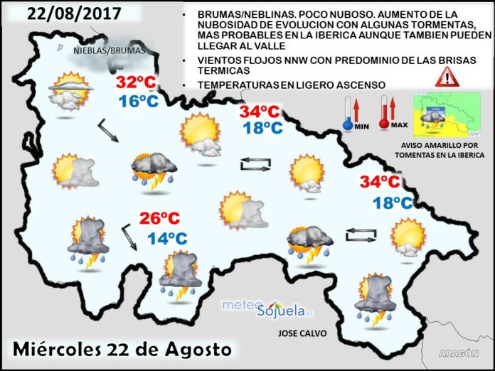 Mapa meteorologico significativo de hoy en La Rioja. Meteosojuela Mapa meteorologico significativo de hoy en La Rioja. Meteosojuela