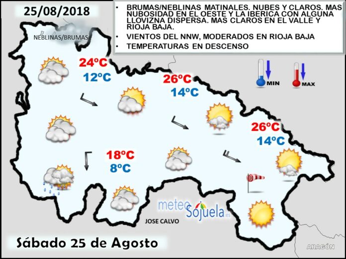 Mapa meteorologico significativo de hoy en La Rioja. Meteosojuela